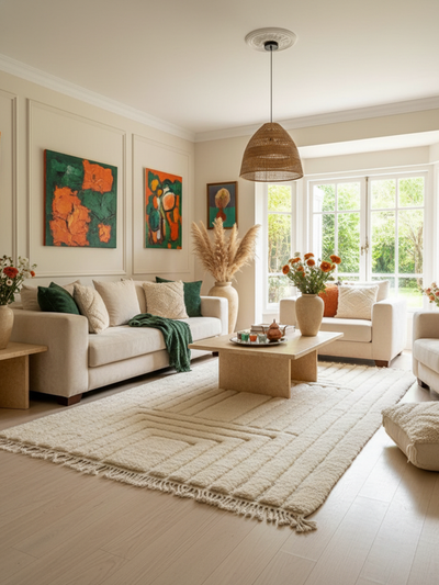 Tapis berbère blanc - 150 x 250 cm - Oasis Dream