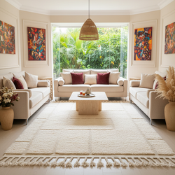 Tapis berbère blanc  - 161 x 258 cm - Whisper lines