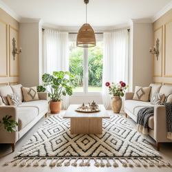 Tapis berbère noir et blanc - 150 x 250 cm - Berber Moonline