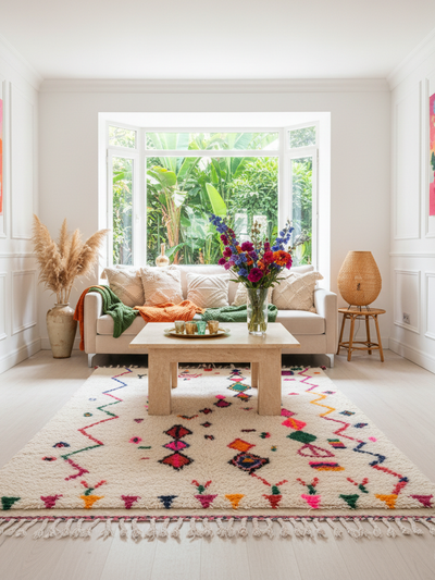 Tapis berbère coloré - 150 x 250 cm - Sahara fireworks