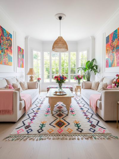 Tapis berbère Azilal coloré - 145 x 250 cm - Azilal mosaic