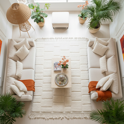 Tapis berbère blanc à carreaux - 150 x 250 cm - Atlas Square