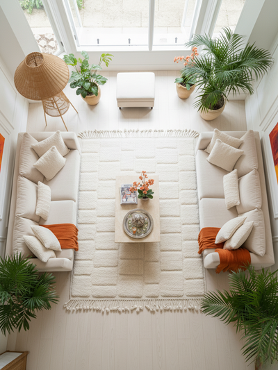 Tapis berbère blanc à carreaux - 150 x 250 cm - Atlas Square