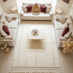 Tapis berbère blanc  - 161 x 258 cm - Whisper lines