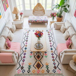 Tapis berbère Azilal coloré - 145 x 250 cm - Azilal mosaic