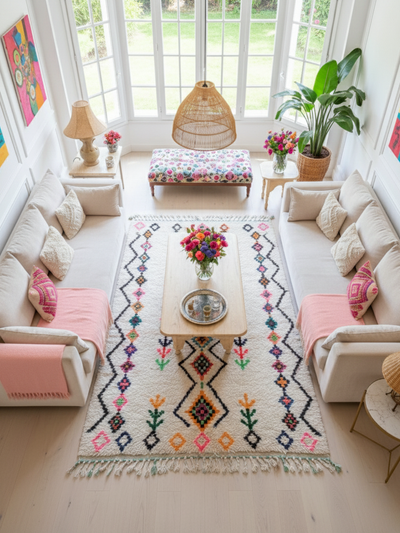 Tapis berbère Azilal coloré - 145 x 250 cm - Azilal mosaic