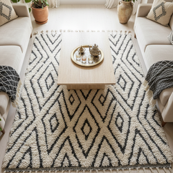 Tapis berbère noir et blanc - 150 x 250 cm - Berber Moonline