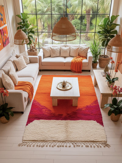 Tapis berbère tricolore - 160 x 239 cm - Atlas Fireline