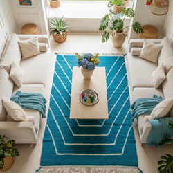 Tapis berbère coloré bleu - 159 x 246 cm - Blue majorelle