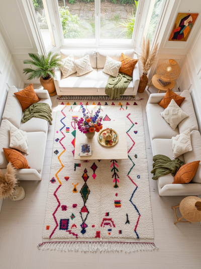 Tapis berbère coloré - 150 x 250 cm - Sahara fireworks