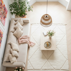 Tapis berbère blanc à losanges - 155 x 263 cm - Berber Cloud