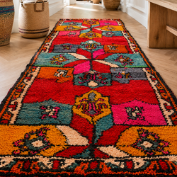 Tapis couloir berbère vintage multicolore - 100 x 300 cm - Sunfire Mosaic