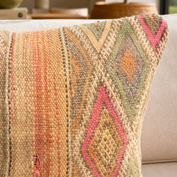 Coussin berbère vintage en laine naturelle - 020