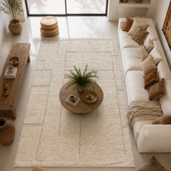 Tapis berbère blanc  - 161 x 258 cm - Whisper lines
