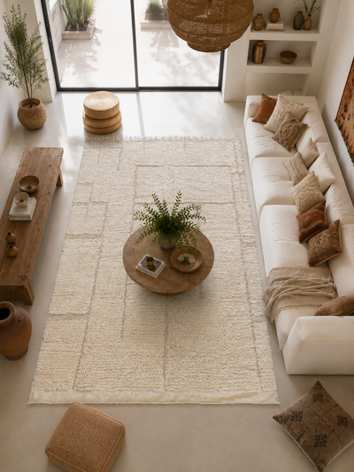 Tapis berbère blanc  - 161 x 258 cm - Whisper lines