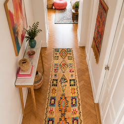 Tapis couloir berbère vintage multicolore - 100x305 cm - Atlas Sunrise