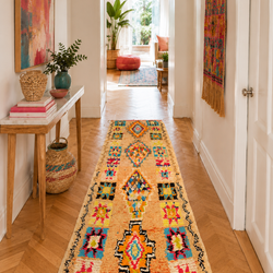 Tapis couloir berbère vintage multicolore - 100x305 cm - Atlas Sunrise