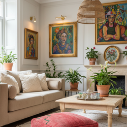 Pouf Berbère Marocain coloré 60 x 60 cm - 004