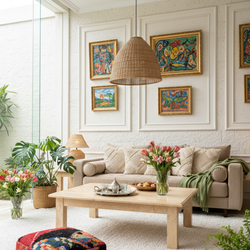 Pouf Berbère Marocain coloré 60 x 60 cm - 005