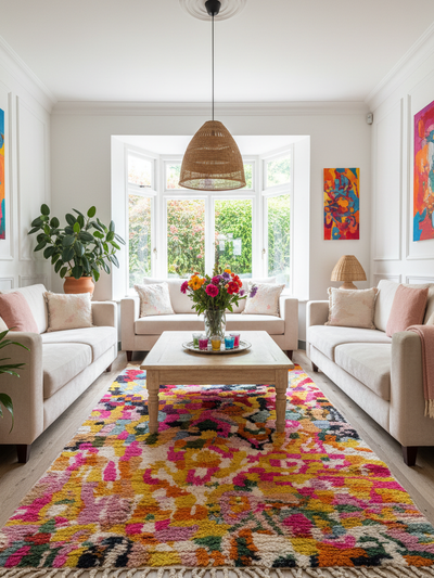 Tapis berbère multicolore- 150x 250 cm - Color burst