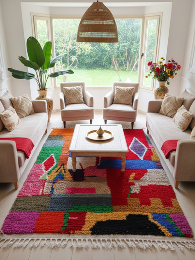 Tapis berbère multicolore- 150x 250 cm - Atlas Harmony