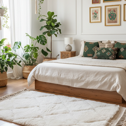 Petit tapis blanc à losanges- 150x 100 cm - White Mirage