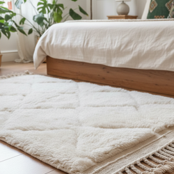 Petit tapis blanc à losanges- 150x 100 cm - White Mirage