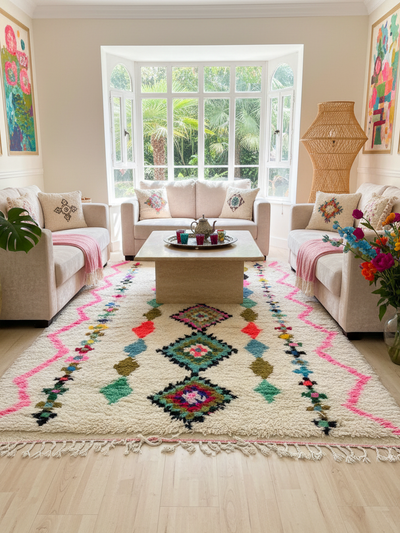 Tapis berbère multicolore- 150x 250 cm - Blooming Atlas
