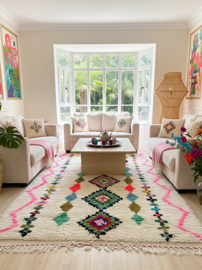 Tapis berbère multicolore- 150x 250 cm - Blooming Atlas