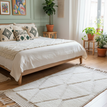 Petit tapis blanc à losanges- 150x 100 cm - Berber Soul