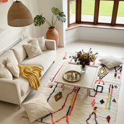 Tapis berbère multicolore- 150x 250 cm - Joyful Lines