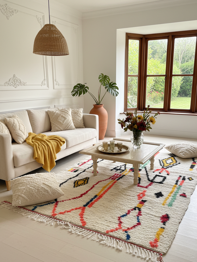 Tapis berbère multicolore- 150x 250 cm - Joyful Lines