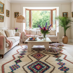 Multicolored Berber Rug - 147 x 250 cm - Joyful Lines