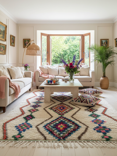 Multicolored Berber Rug - 147 x 250 cm - Joyful Lines