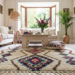 Multicolored Berber Rug - 147 x 250 cm - Joyful Lines