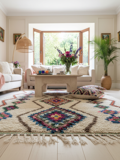 Multicolored Berber Rug - 147 x 250 cm - Joyful Lines