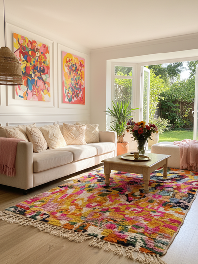 Multicolor Berber Rug - 150 x 250 cm - Color Burst