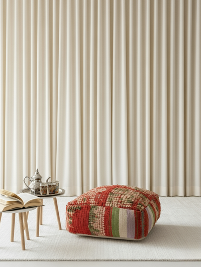 Pouf Berbère Marocain coloré 60 x 60 cm - 002