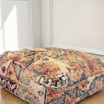 Pouf berbère vintage en laine naturelle – Fait main - 003