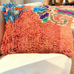 Coussin berbère vintage en laine naturelle 014