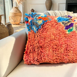 Coussin berbère vintage en laine naturelle 014