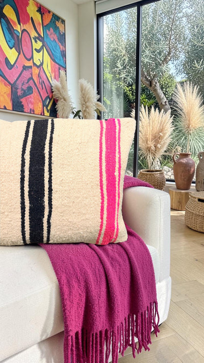 Vintage Berber Cushion in Natural Wool 015