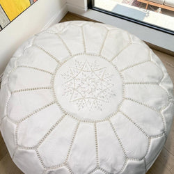 Pouf marocain en cuir – Fait main - 047