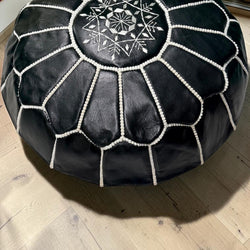 Pouf marocain en cuir – Fait main - 050